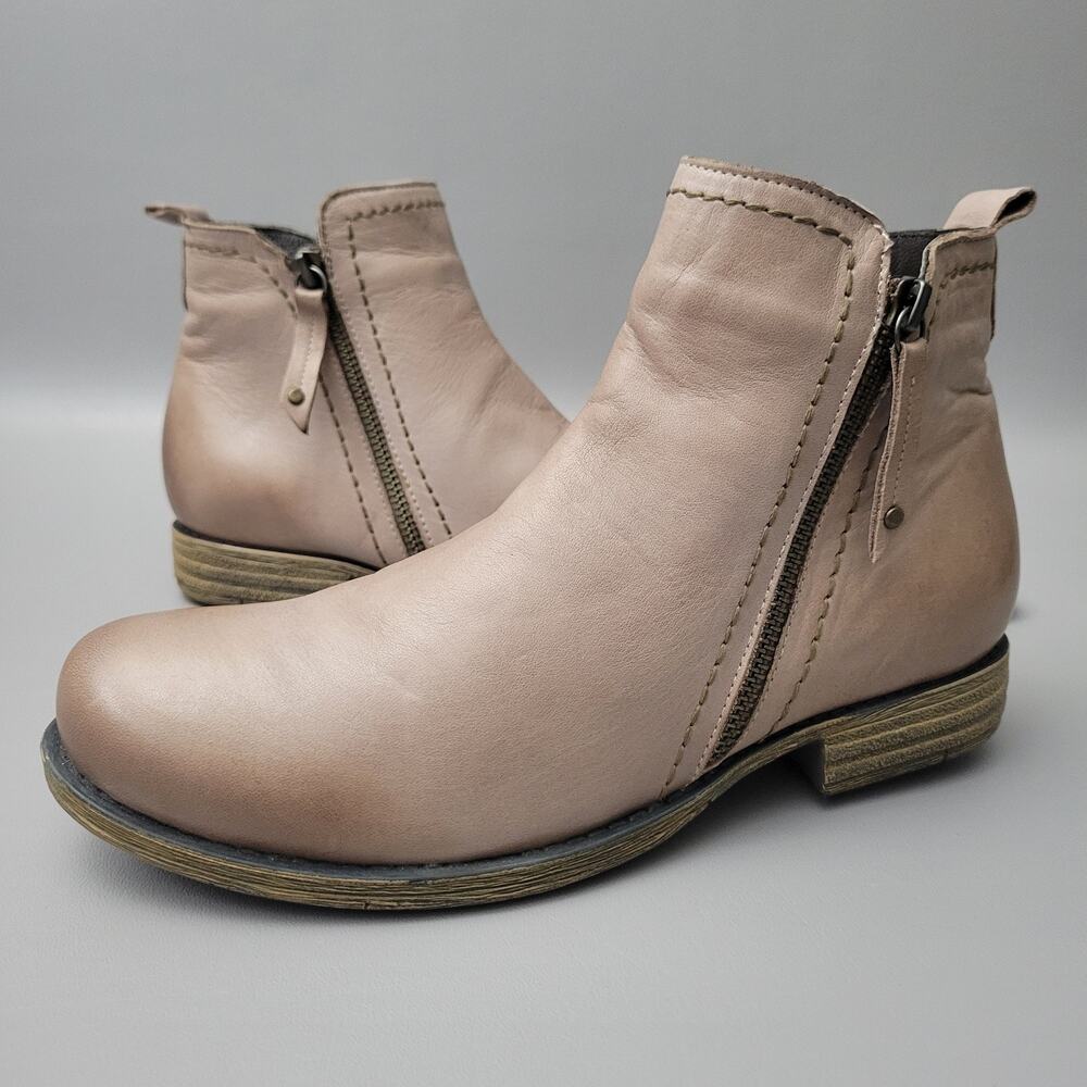 Spring Step Womens Leather Ankle Bootie Comfort Side Zip Size US 8.5 EU 39